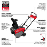 Milwaukee 3036-22HD M18 FUEL™ 21" Auger Propelled Dual Battery Single Stage Snow Blower Kit