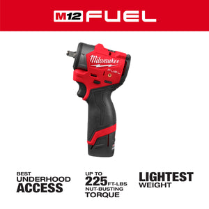 Milwaukee 3049-22 M12 FUEL™ 3/8" Subcompact Impact Wrench w/ Friction Ring Kit