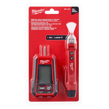 Milwaukee 3211-20 Digital GFCI Receptacle Tester and Voltage Detector w/ LED