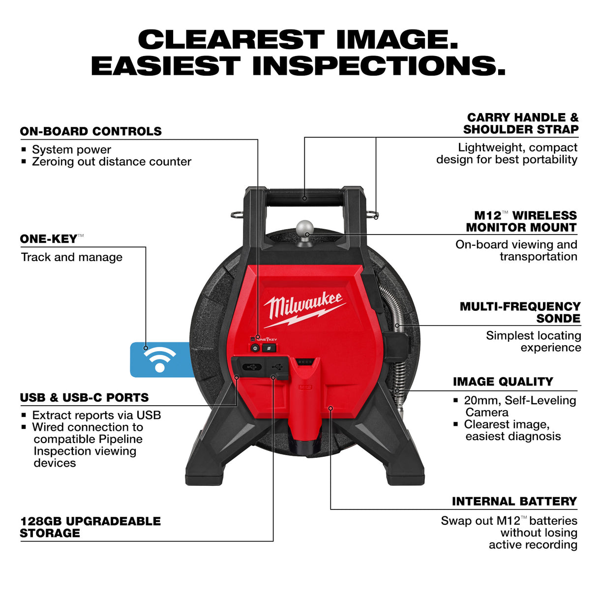 Milwaukee 3318-22B M12™ 85’ High Flex Compact Inspection Camera Kit