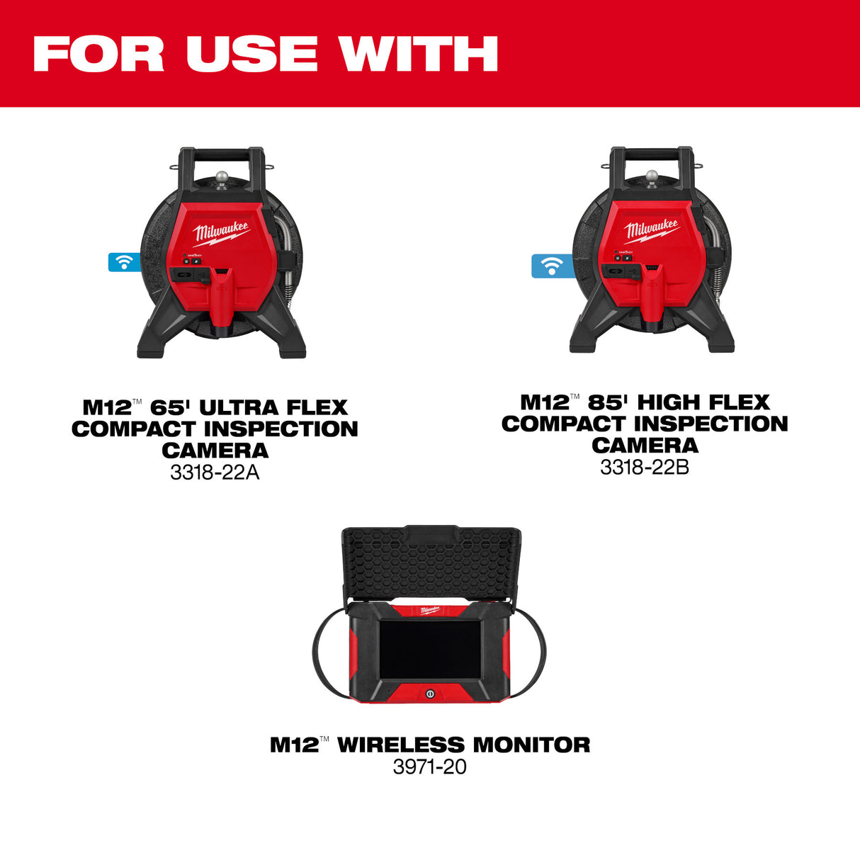 Milwaukee 3318-22B M12™ 85’ High Flex Compact Inspection Camera Kit