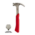Milwaukee 48-22-9019 12 oz Smooth Face Hybrid Claw Finish Hammer