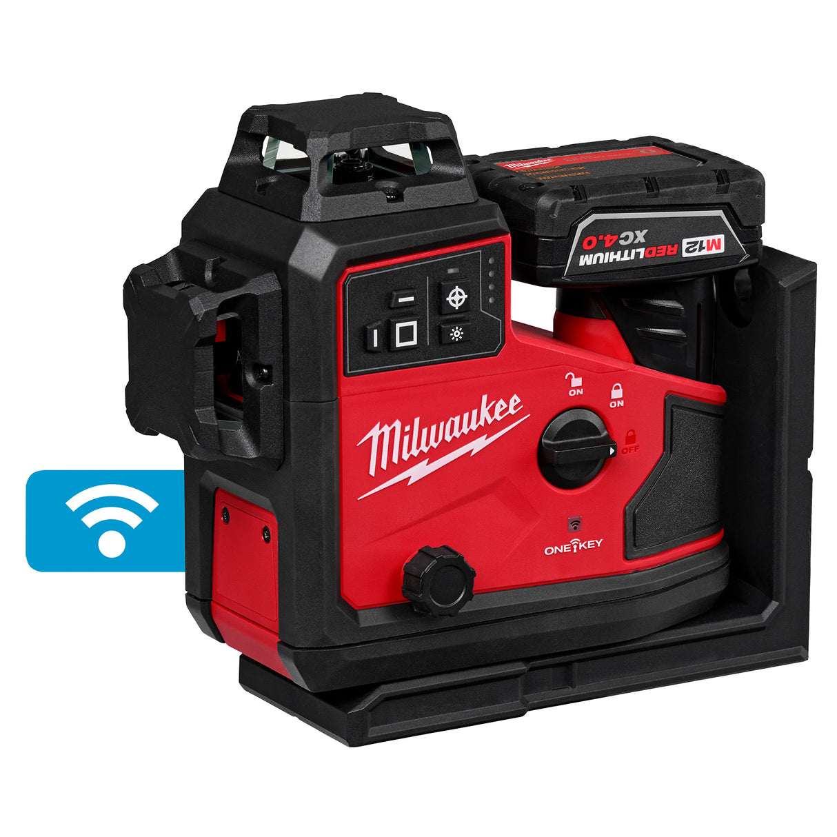Milwaukee 3642-21 M12™ Green 360° 3-Plane Laser w/Automatic Alignment & Receiver
