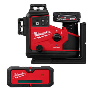 Milwaukee 3642-21 M12™ Green 360° 3-Plane Laser w/Automatic Alignment & Receiver
