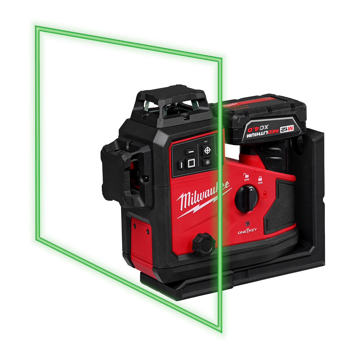 Milwaukee 3642-21 M12™ Green 360° 3-Plane Laser w/Automatic Alignment & Receiver