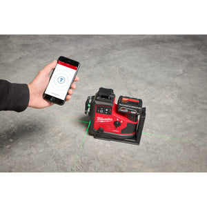 Milwaukee 3642-21 M12™ Green 360° 3-Plane Laser w/Automatic Alignment & Receiver