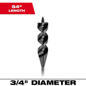 Milwaukee 48-13-8275 3/4” x 54" Flexible Cable Auger Bit