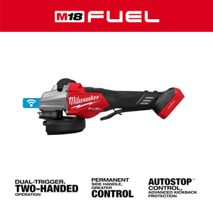 Milwaukee 3676-20 M18 FUEL™ 4 1/2" - 6" Dual Trigger Braking Grinder, Paddle Switch w/ ONE KEY™