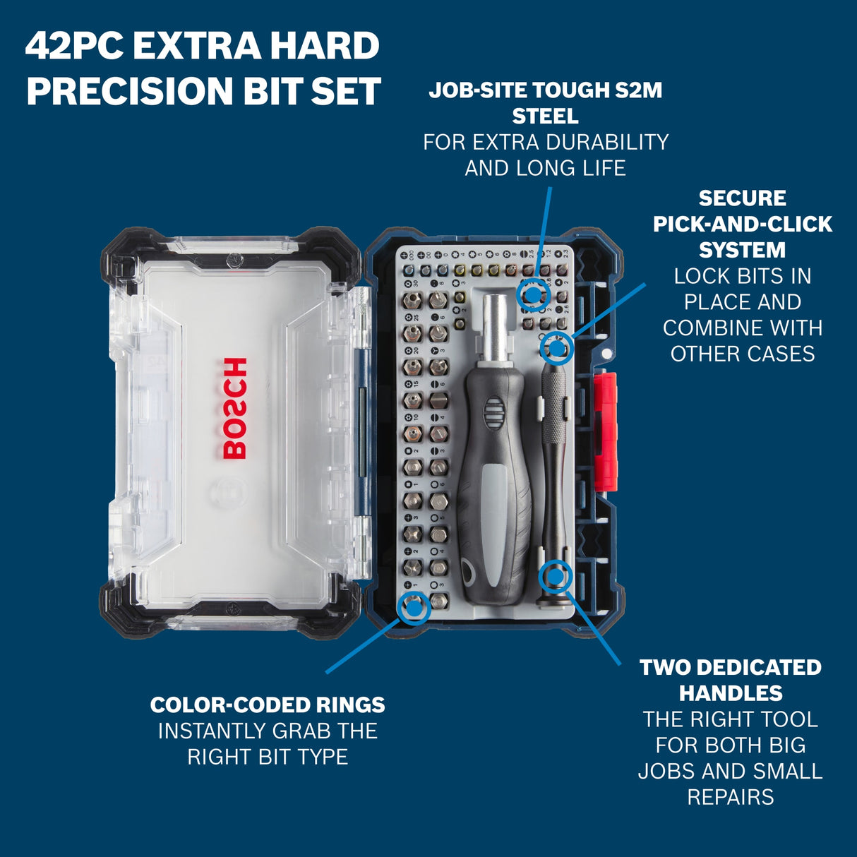 Bosch PB4042 42pc Extra Hard Precision Bit Set