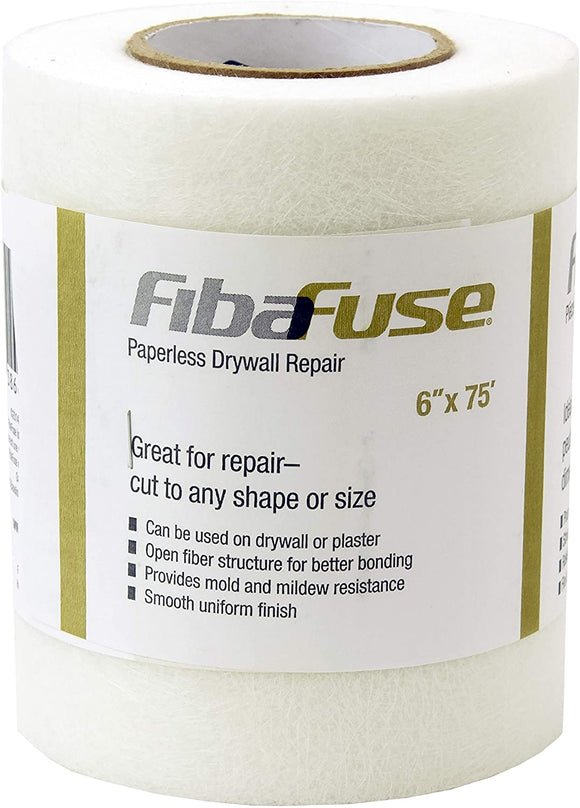 Wallboard FDW9018-U FibaFuse Paperless Wall Reinforcement Drywall Tape - 6" x 75'