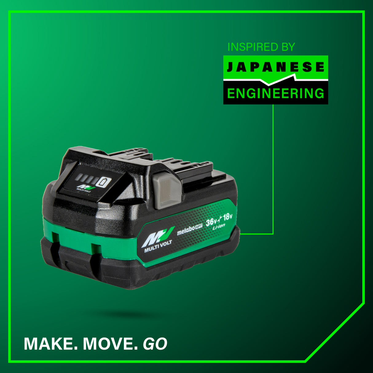 metabo HPT 382309M 18V/36V (5.0Ah/2.5Ah) MultiVolt™ Lithium Ion Water & Impact Resistant Battery