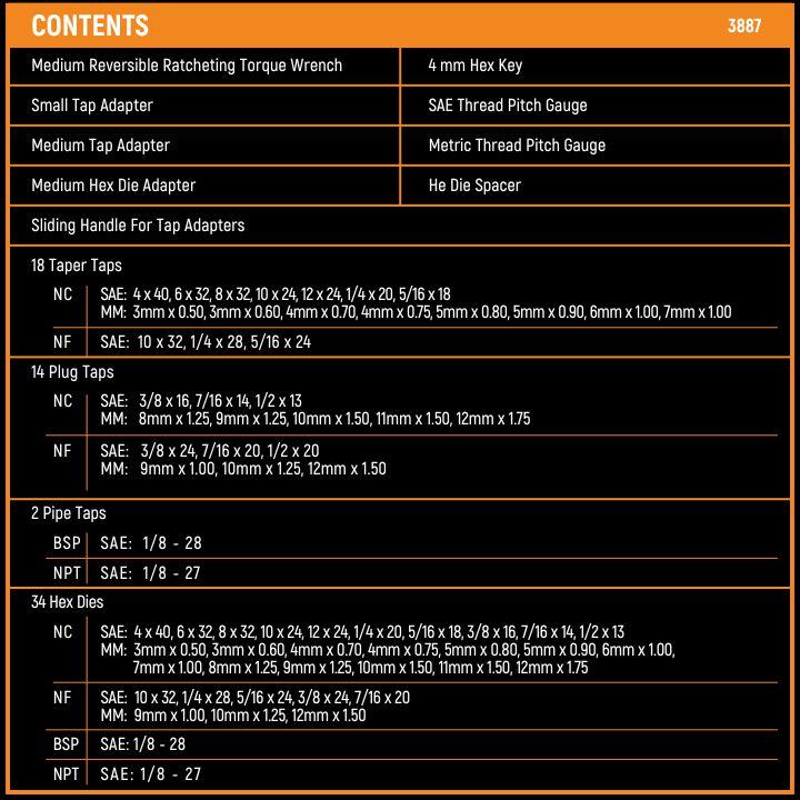 GEARWRENCH 3887 77 Piece SAE/Metric Ratcheting Tap and Die Set