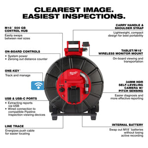 Milwaukee 3976-22 M18™ 325’ Stiff Modular Pipeline Inspection System