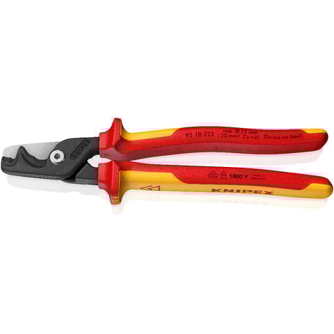 KNIPEX 95 18 225 SBA KNIPEX StepCut® XL Cable Shears with Step Cut