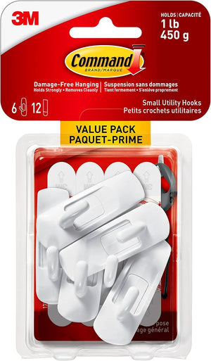 3M 17002C - VP Command 1lb Small Utility Hooks - 6 pack - Mississauga Hardware Centre Inc3M7100358123