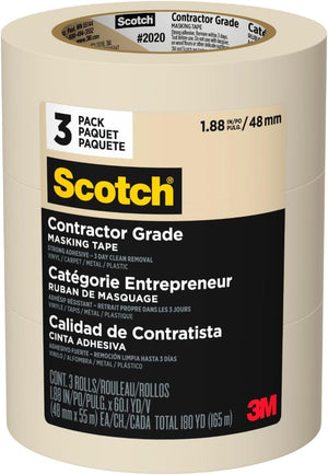 3M Scotch® Contractor Grade Masking Tape 1.88in x 60yd - 3 Pack - Mississauga Hardware Centre Inc3M7100186423