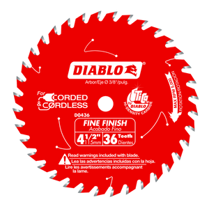 Diablo 4-1/2" 36-Teeth Fine Finish Saw Blade - D0436X