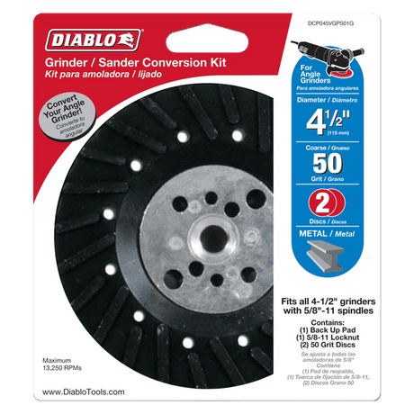 DIABLO CDP045VGPS01G 4-1/2" Grinder to Sander Conversion Kit