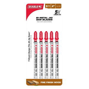 DIABLO DJT101BF5 4" 10TPI Bi-Metal Jig Saw Blades for Wood (5-pk)