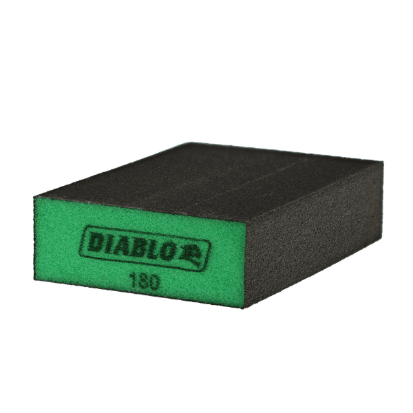 DIABLO DFBBLOCUFN01G 4" x 2-1/2" x 1" 180-Grit Flat Edge Sanding Sponge
