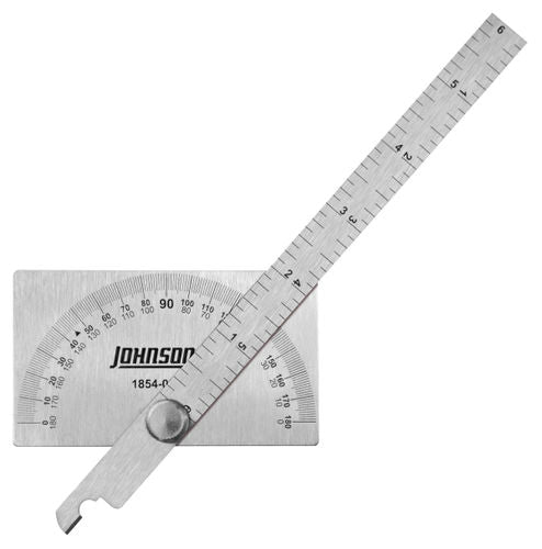 JOHNSON 1854-0600 6'' Stainless Steel Protractor