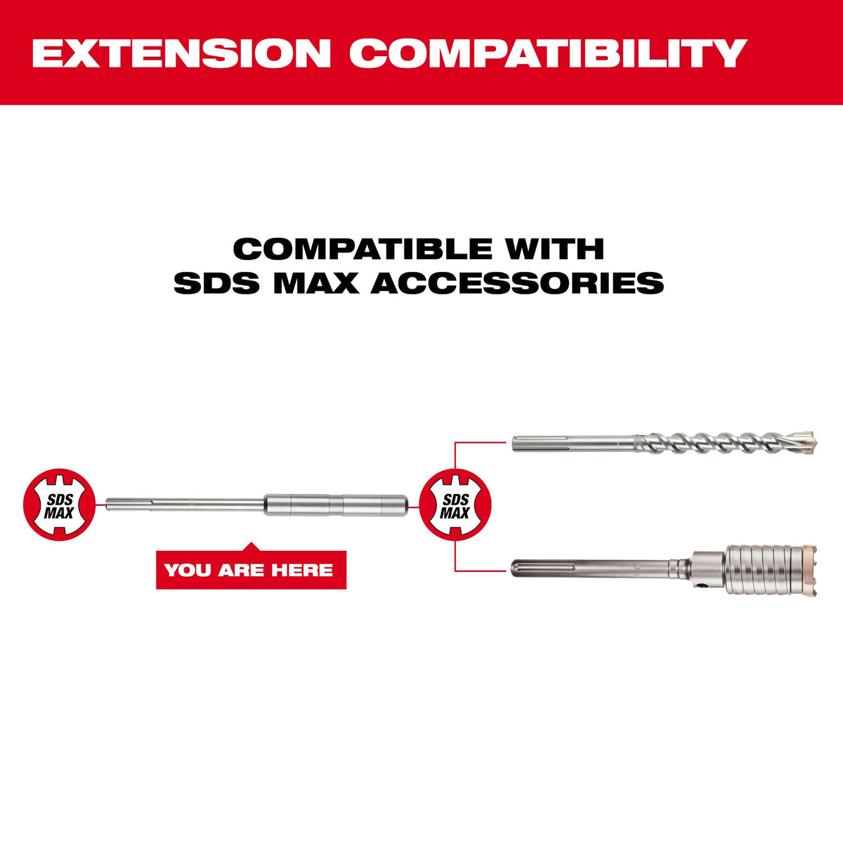 Milwaukee 48-20-3966 15" MAX-LOK™ SDS Max Extension