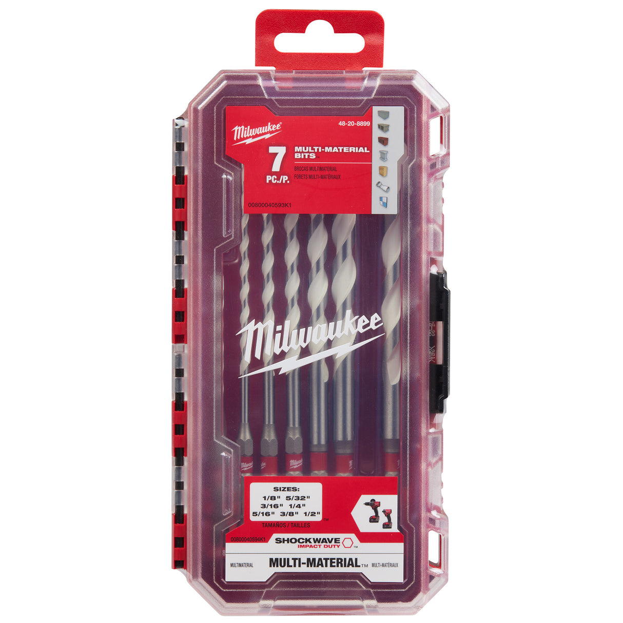 Milwaukee 48-20-8899 SHOCKWAVE Impact Duty™ Carbide Multi-Material Drill Bit Set - 7PC