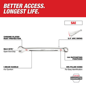 Milwaukee 48-22-0157 15pc. SAE Ratcheting Combination Wrench Set with Tray for PACKOUT™ Drawers