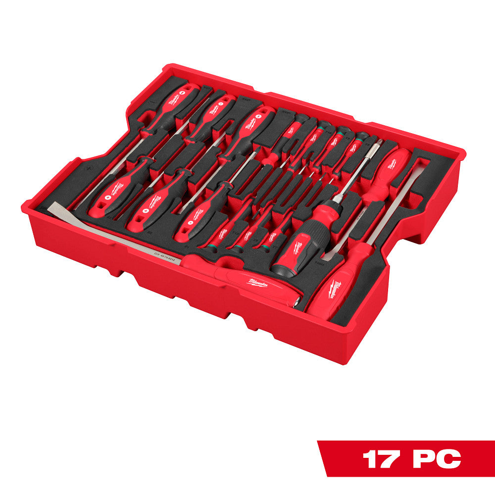 Milwaukee 48-22-0158 17pc. Screwdriver & Pry Bar Set with Tray for PACKOUT™ Drawers