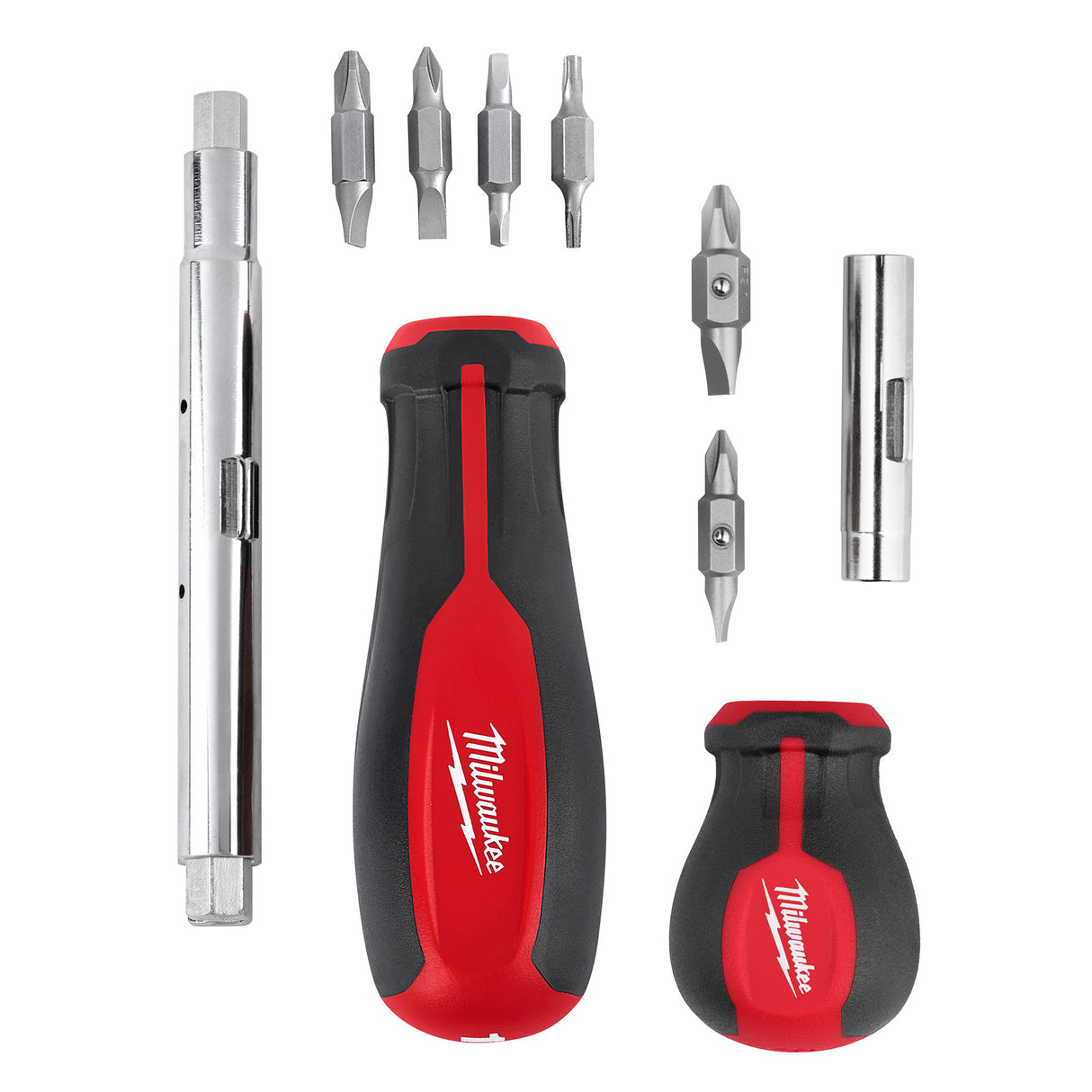 Milwaukee 48-22-2763 2pc 11-in-1 Multi-Bit Screwdriver and 6-IN-1 Stubby Multi-Bit Screwdriver Set