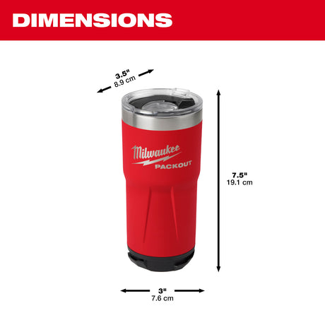 Milwaukee PACKOUT™ 20oz Tumbler Red | 48-82-8392R