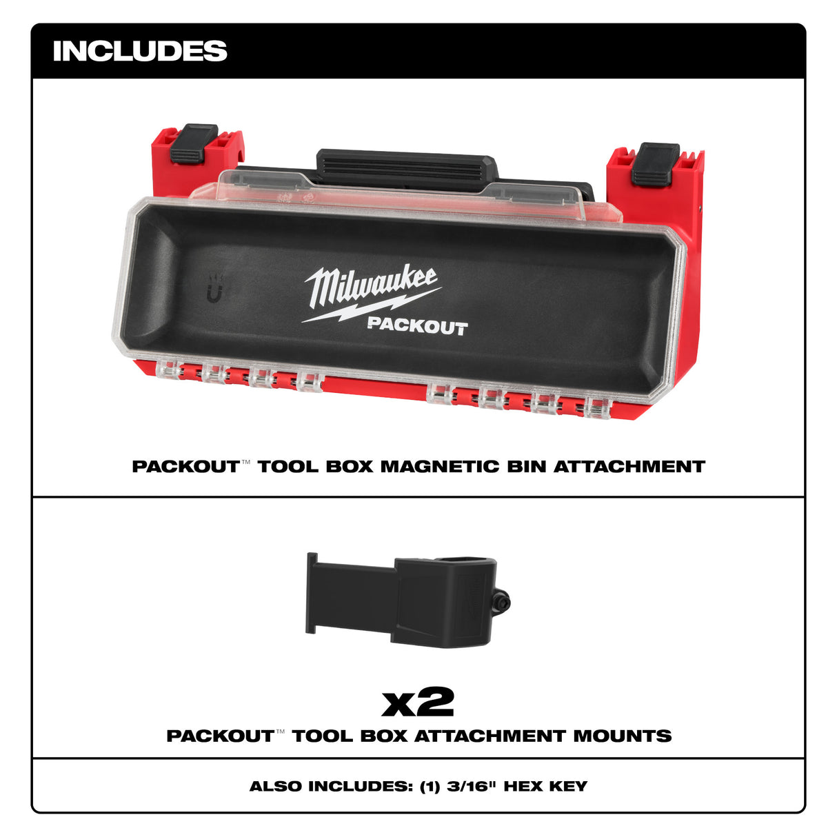 Milwaukee 48-22-8611 PACKOUT™ Tool Box Magnetic Bin Attachment