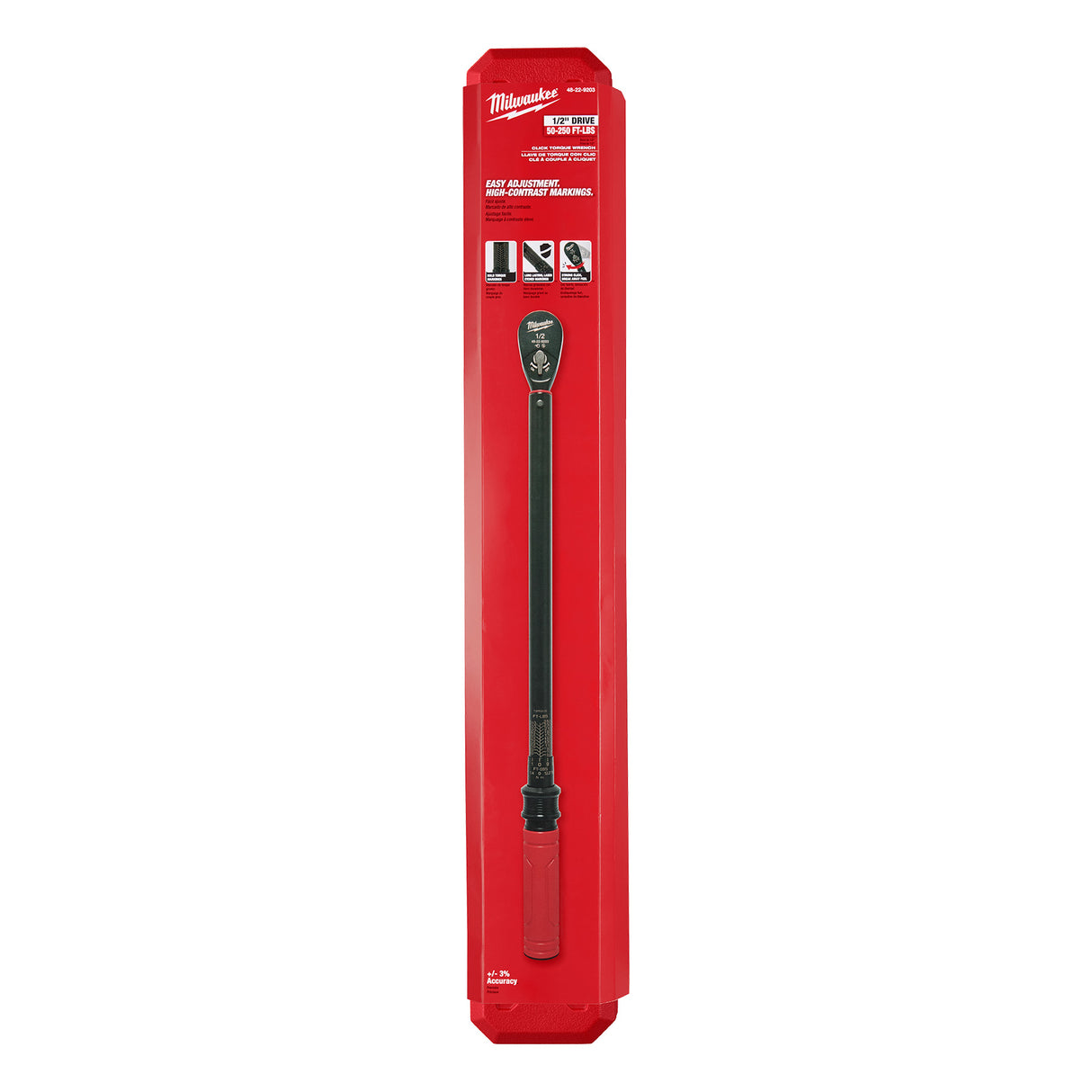 Milwaukee 1/2" Drive Click Torque Wrench (50-250 ft·lbf) 48-22-9203