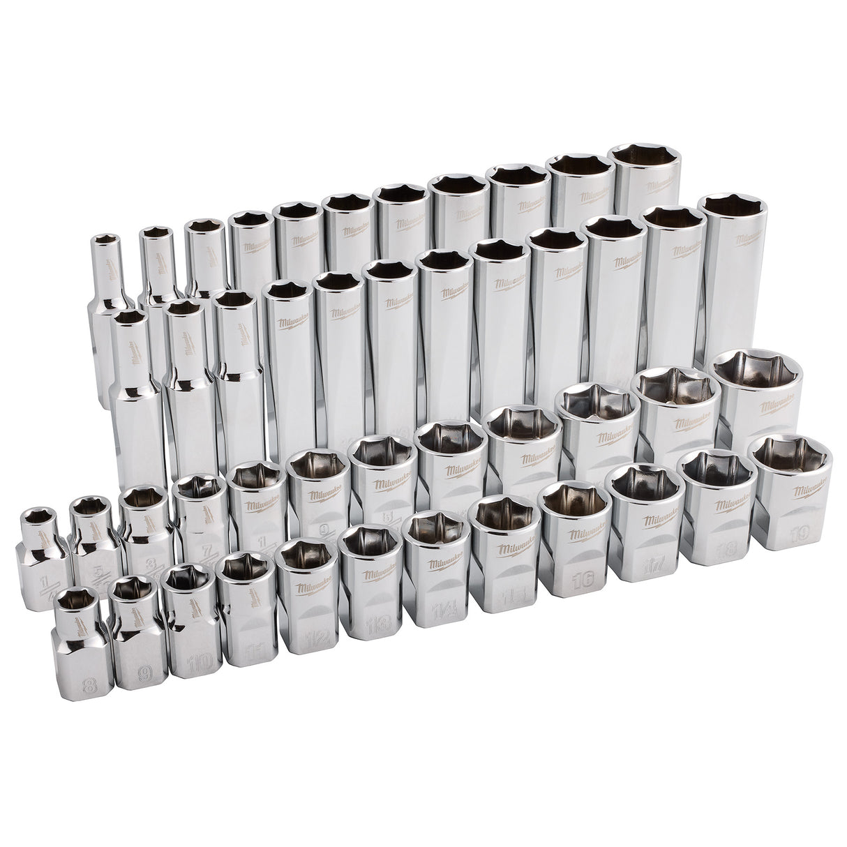 Milwaukee 48-22-9285 98pc 3/8" Drive 6-Pt and 12-Pt Metric & SAE Ratchet & Socket Set with PACKOUT™ Low-Profile Organizer