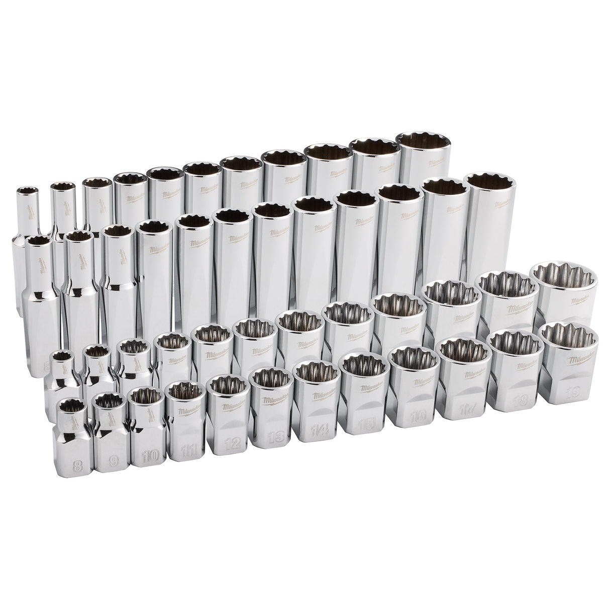 Milwaukee 48-22-9285 98pc 3/8" Drive 6-Pt and 12-Pt Metric & SAE Ratchet & Socket Set with PACKOUT™ Low-Profile Organizer