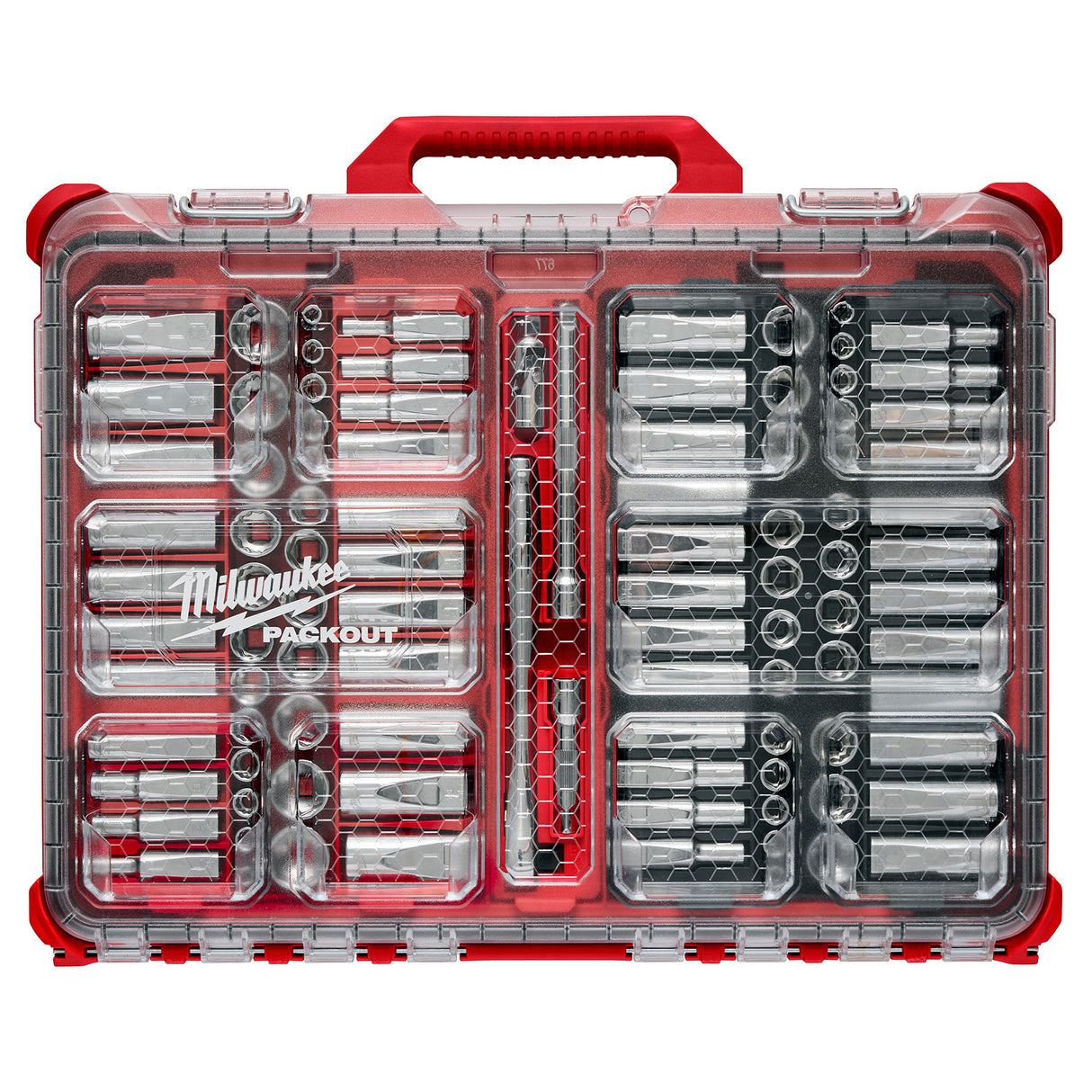 Milwaukee 48-22-9285 98pc 3/8" Drive 6-Pt and 12-Pt Metric & SAE Ratchet & Socket Set with PACKOUT™ Low-Profile Organizer