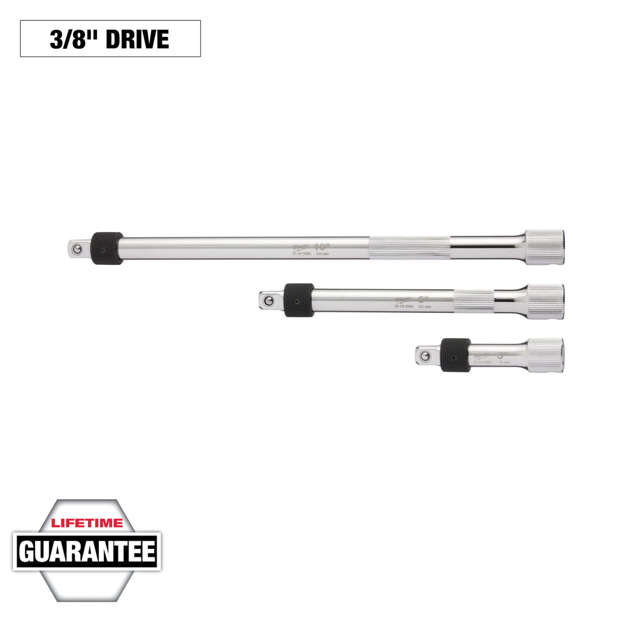 Milwaukee 48-22-9361 3pc 3/8” Drive Locking Extension Set