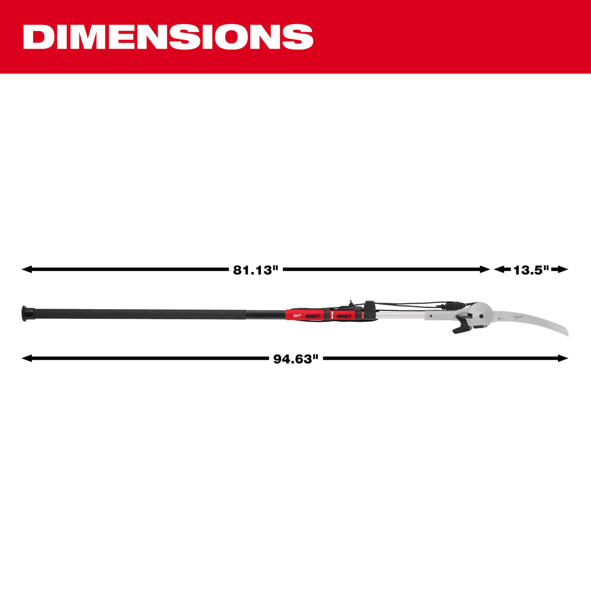 Milwaukee 48-22-9375 16' Pole Saw & Pruner