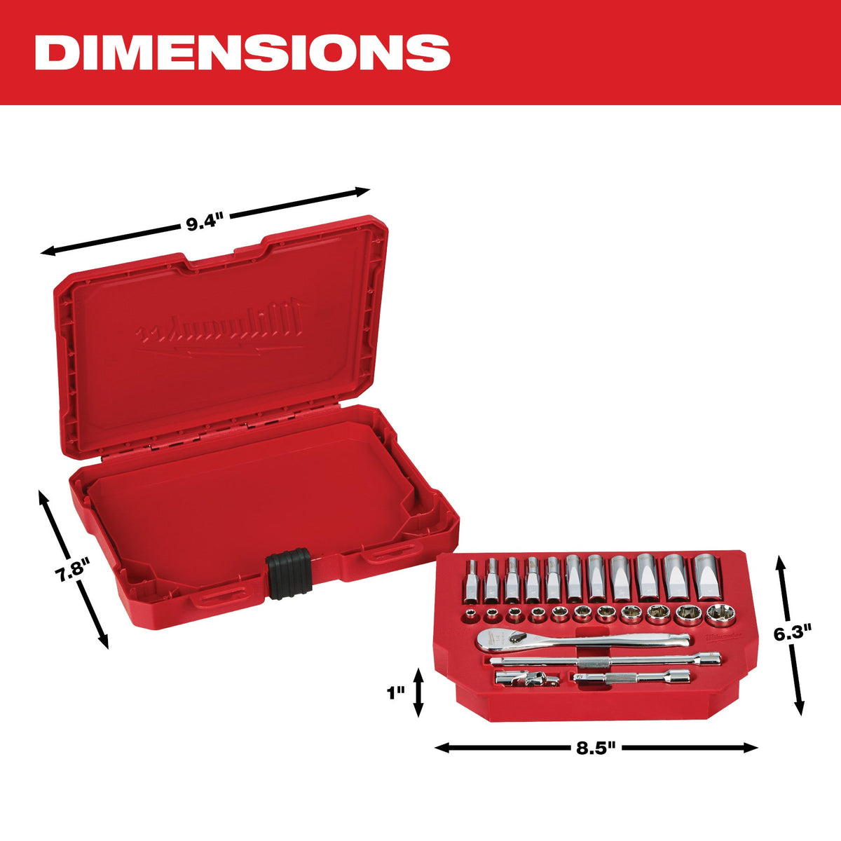 Milwaukee 48-22-9404 1/4" Drive 26pc Ratchet & Socket Set - SAE