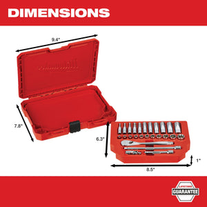 Milwaukee 48-22-9404 1/4" Drive 26pc Ratchet & Socket Set - SAE