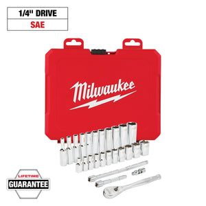 Milwaukee 48-22-9404 1/4" Drive 26pc Ratchet & Socket Set - SAE