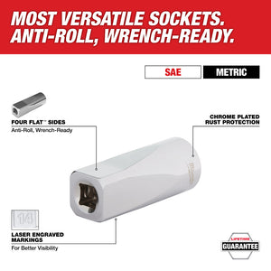 Milwaukee 48-22-9490 242pc. 1/4”, 3/8”, & 1/2” Drive Metric & SAE Ratchet & Socket Set with Trays for PACKOUT™ Drawers