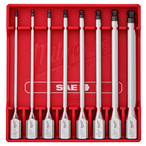 Milwaukee  48-22-9549 8pc 3/8" Drive Long Ball End Hex Bit Socket Set - SAE