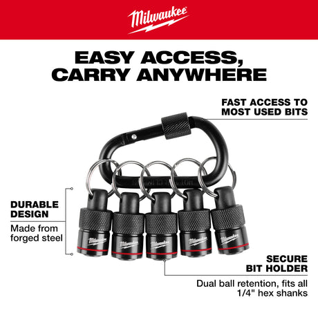 Milwaukee 48-32-4537 5PC Bit Holder with Carabiner