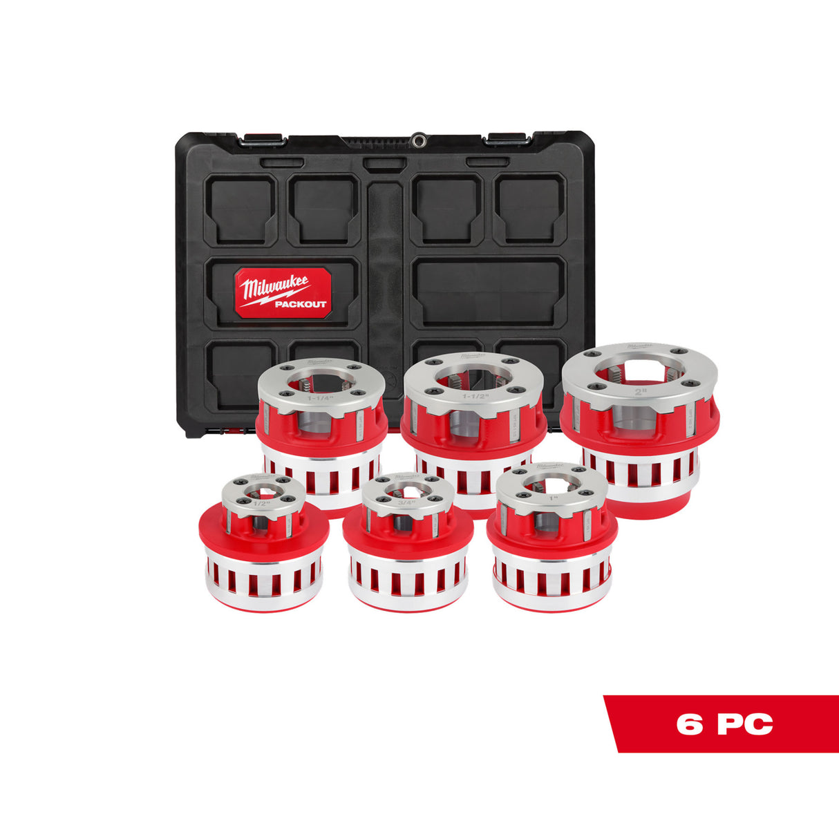 Milwaukee 48-36-1060 1/2"-2" High Speed NPT Portable Pipe Threading Forged Aluminum Die Head Kit