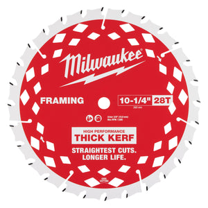 Milwaukee 10-1/4” 28T Thick Kerf Framing Circular Saw Blade