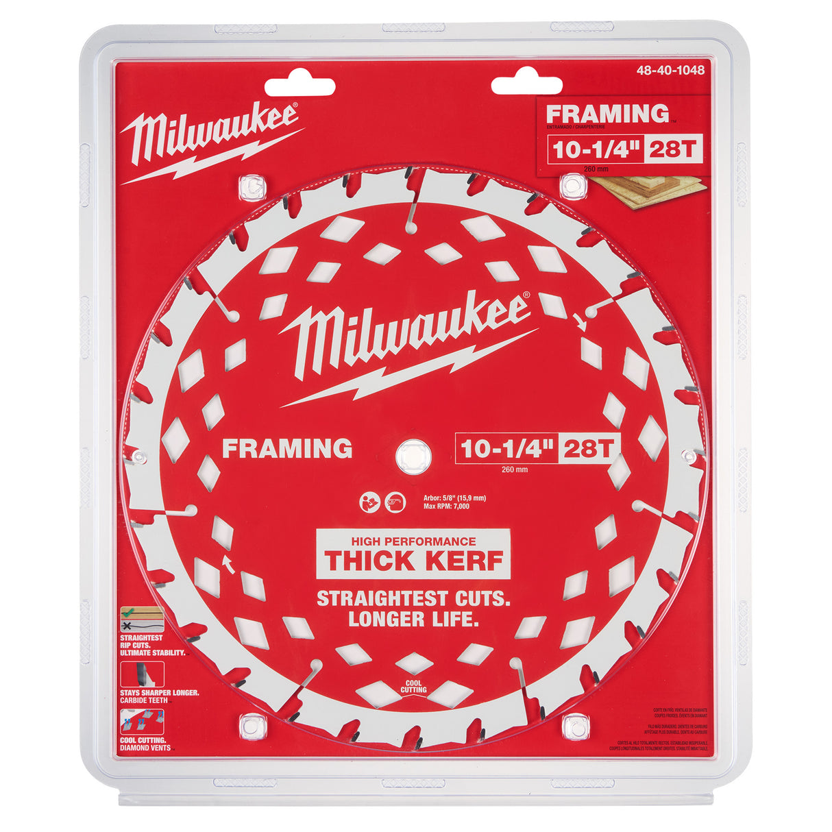 Milwaukee 10-1/4” 28T Thick Kerf Framing Circular Saw Blade
