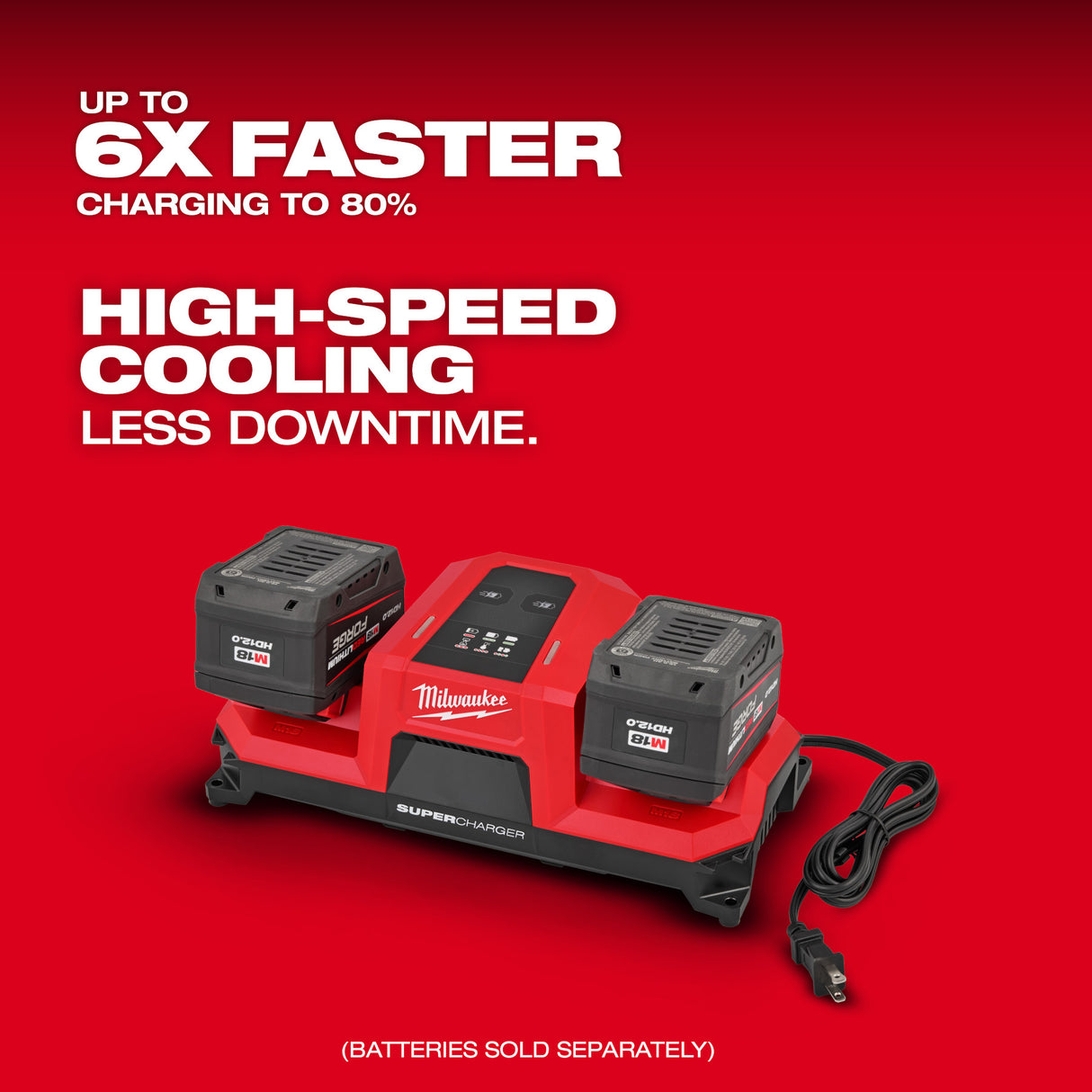 Milwaukee 48-59-1816 M18™ Dual Bay Simultaneous Super Charger w/ 4 Point Mounting