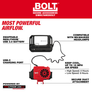 Milwaukee BOLT™ REDLITHIUM™ USB Cooling Fan 48-73-1385