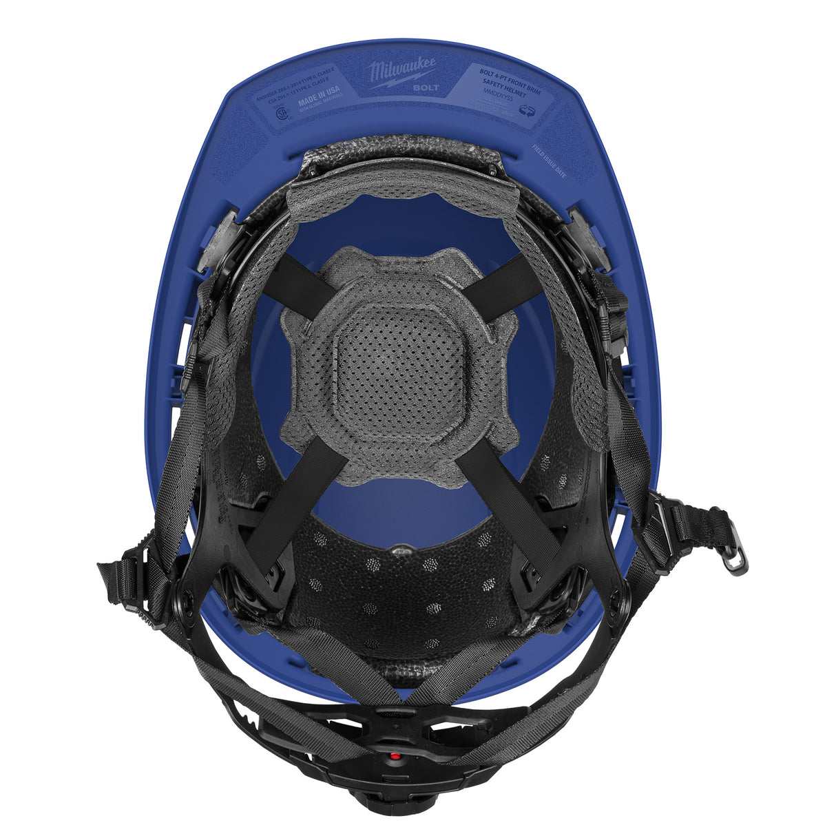 Milwaukee 48-73-1525 BOLT™ CSA/ANSI Type 2 Blue Front Brim Non-Vented Safety Helmet w/4PT Chinstrap - Class E